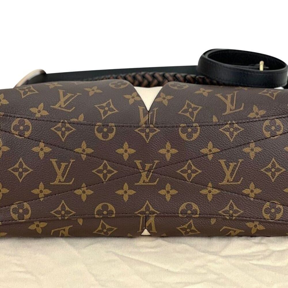 Louis Vuitton Braided V Tote MM Cream Leather Canvas Shoulder Hand Bag - Picture 6 of 10